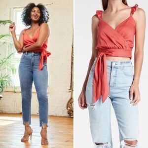 NWOT Express Surplice Ruffle Strap Tie Waist Cami | XL